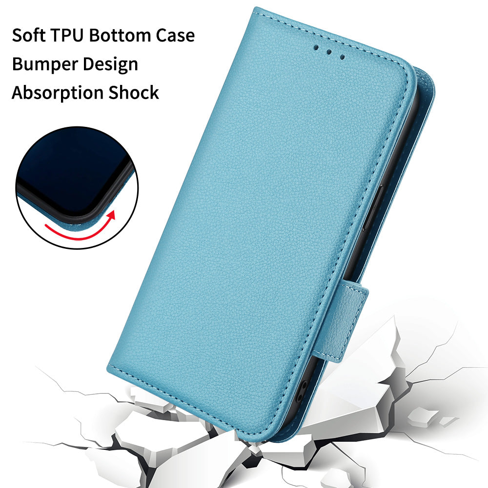 For ZTE nubia Red Magic 9 Pro 5G / 9 Pro+ 5G Phone Folio Case Litchi Texture Wallet Cover - Baby Blue For ZTE nubia Red Magic 9 Pro 5G / 9 Pro+ 5G Phone Folio Case Litchi Texture Wallet Cover - Baby Blue